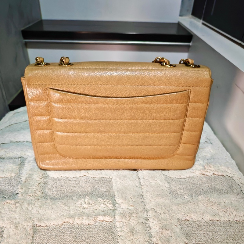 高稀款Chanel 荔枝皮大金扣cf貝嫂包-45