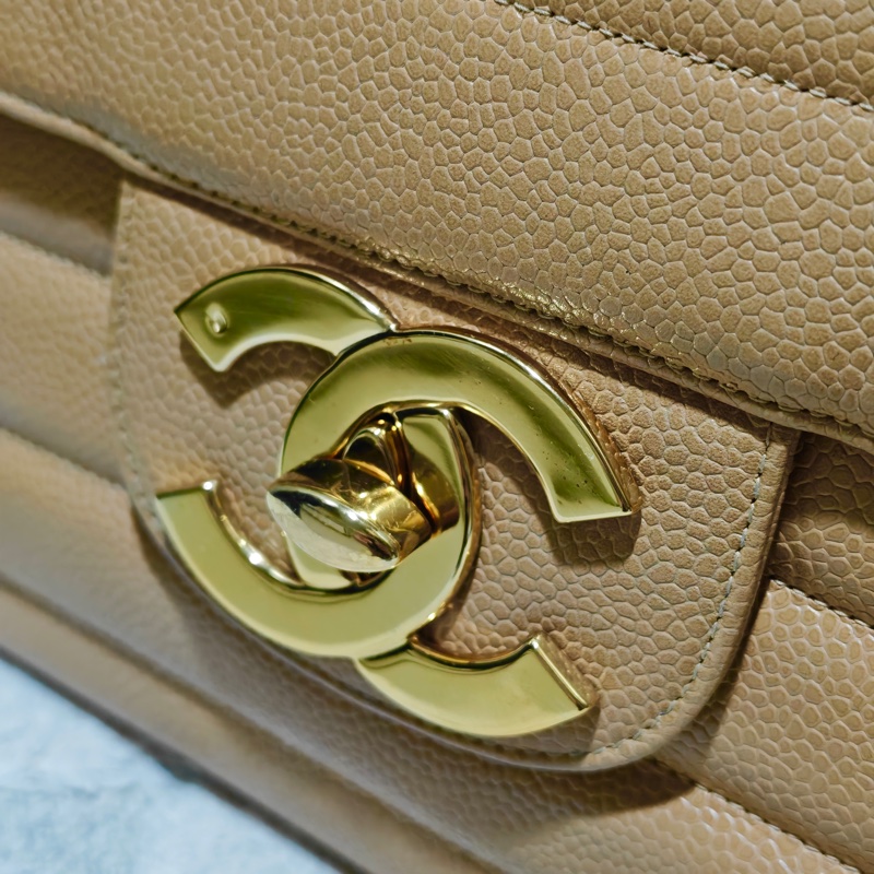 高稀款Chanel 荔枝皮大金扣cf貝嫂包-67