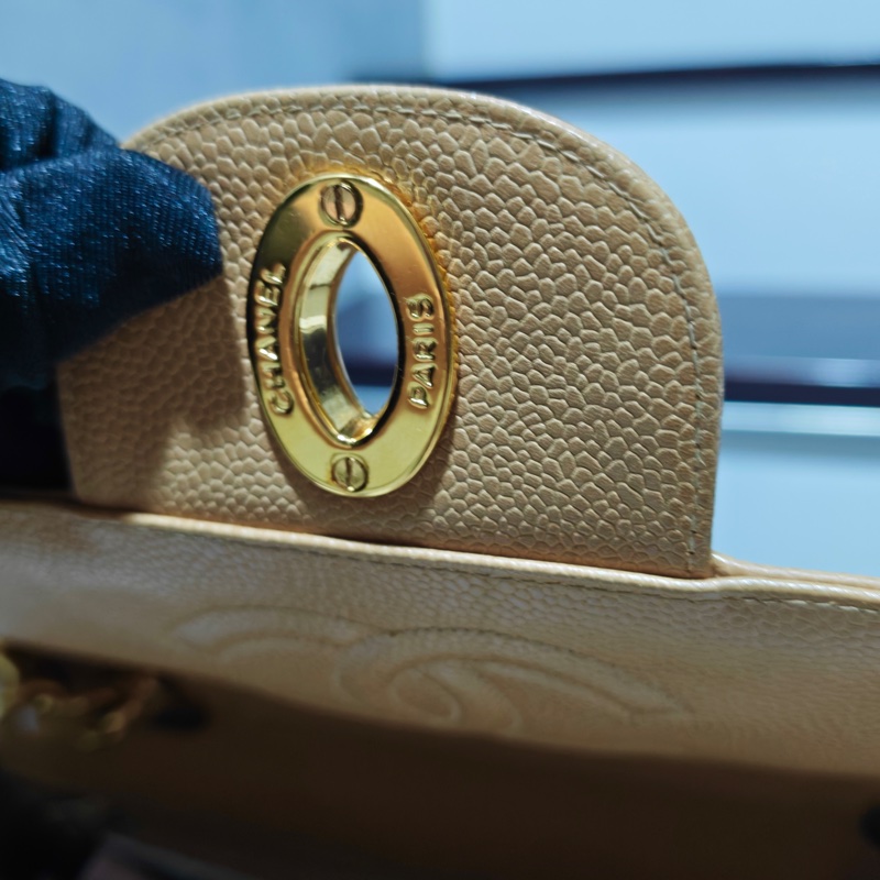 高稀款Chanel 荔枝皮大金扣cf貝嫂包-73