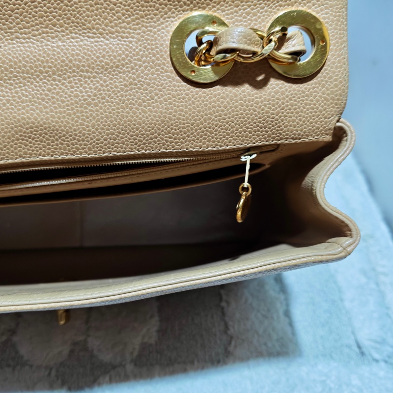 高稀款Chanel 荔枝皮大金扣cf貝嫂包-83