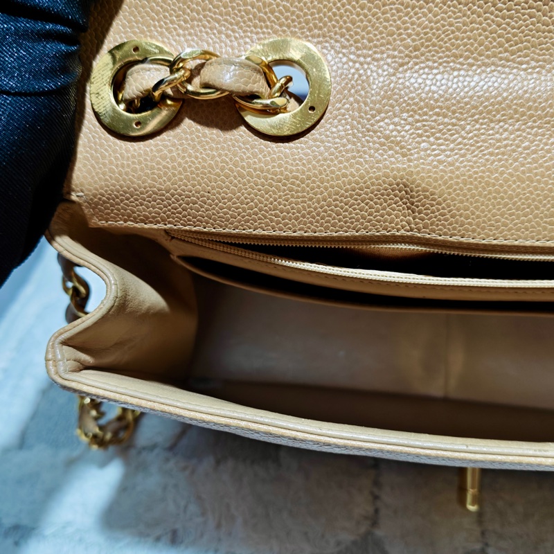 高稀款Chanel 荔枝皮大金扣cf貝嫂包-85