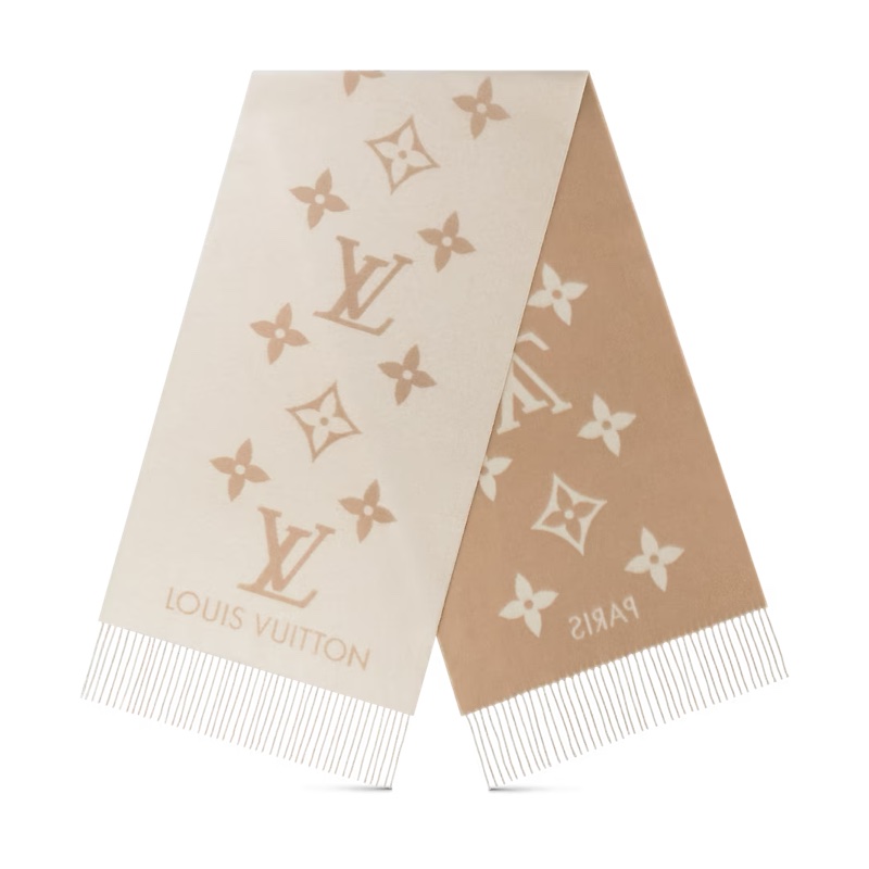 Louis Vuitton M78123駝色雙面Reykjavik圍巾-0