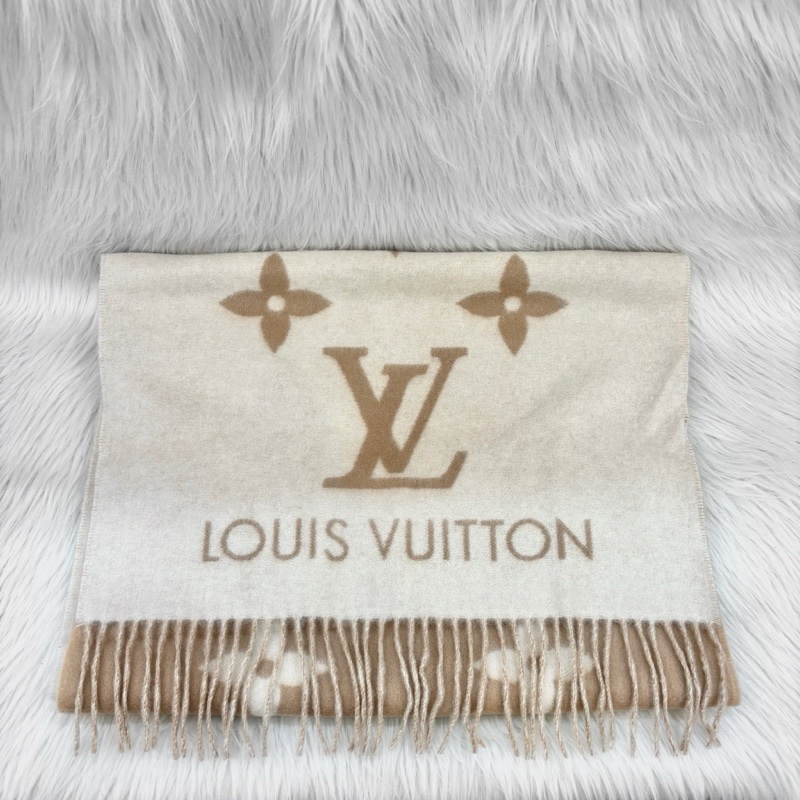 Louis Vuitton M78123駝色雙面Reykjavik圍巾-1