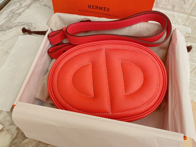 （🎉已售）閒置新品大全配✨ Hermès 豬鼻子 in the loop多用途豬鼻腰包胸包跨包斜背肩背五用～玫瑰粉德克薩斯粉-2