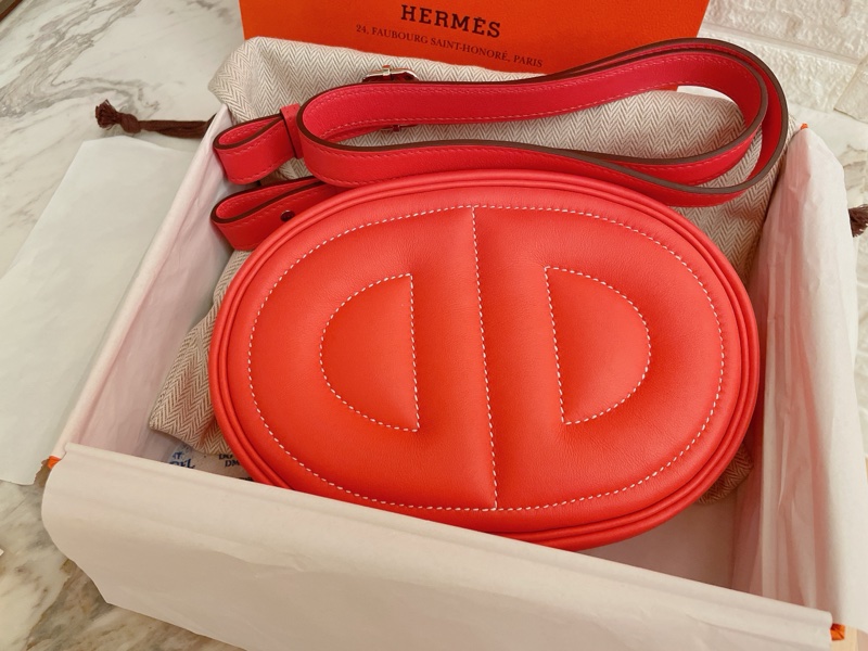 （🎉已售）閒置新品大全配✨ Hermès 豬鼻子 in the loop多用途豬鼻腰包胸包跨包斜背肩背五用～玫瑰粉德克薩斯粉-3