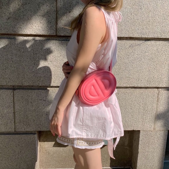 （🎉已售）閒置新品大全配✨ Hermès 豬鼻子 in the loop多用途豬鼻腰包胸包跨包斜背肩背五用～玫瑰粉德克薩斯粉-0