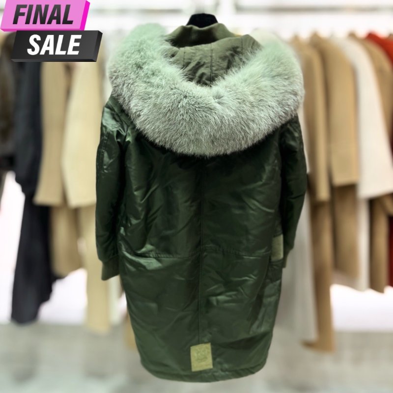 【促銷品】Mr&Mrs Fur 女款 Racoon 皮草領連帽外套/大衣 XXS/S/購買請告知所需尺寸-0