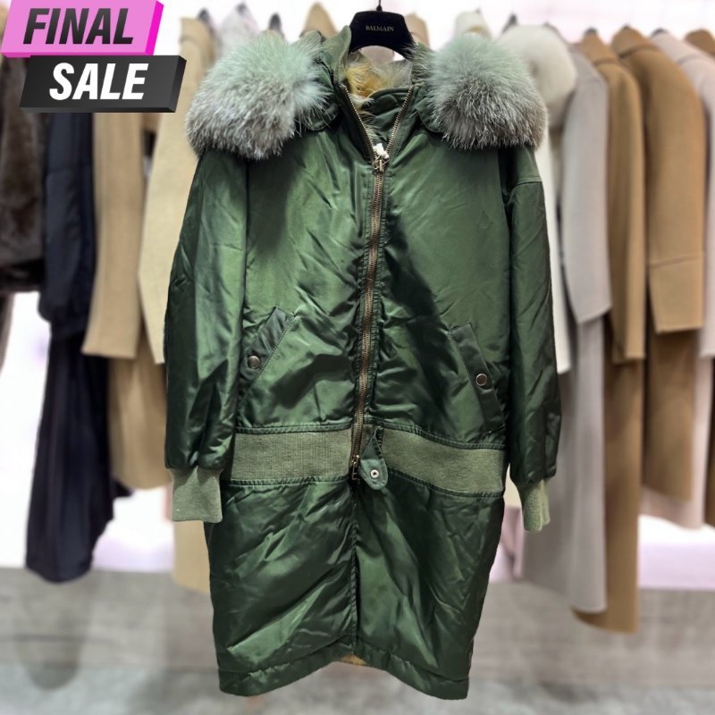 【促銷品】Mr&Mrs Fur 女款 Racoon 皮草領連帽外套/大衣 XXS/S/購買請告知所需尺寸-1