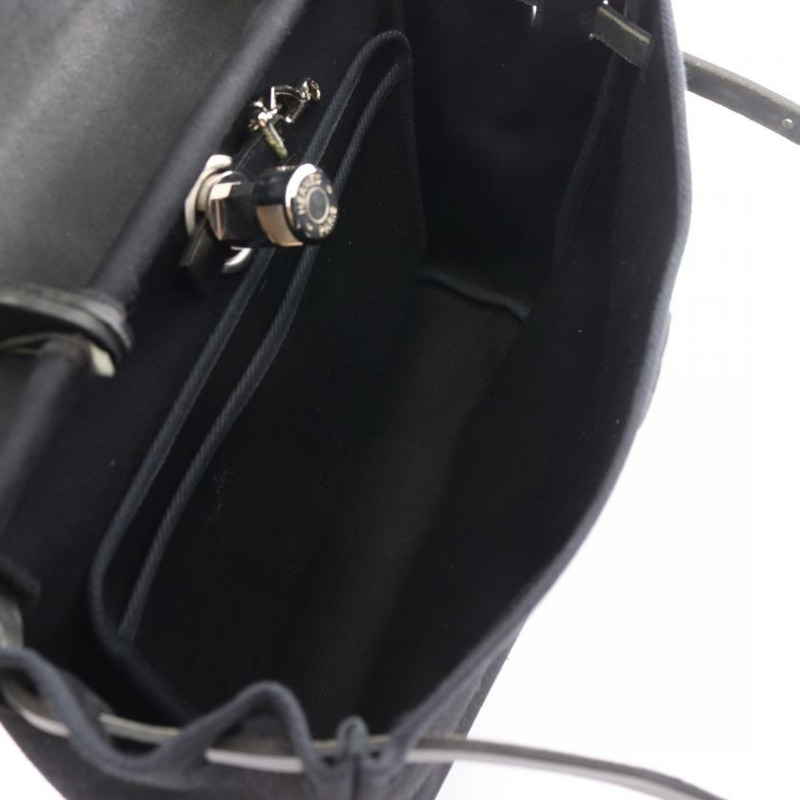 【日本直送】 Hermes Hermès Herbag PM  手提包 Toile GM  真皮 黑色 銀色五金 兩用款 □G刻印-2