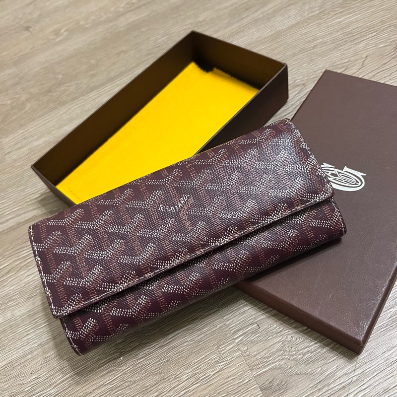瑞奇二手精品 Goyard 棗紅色 長夾 美品-0