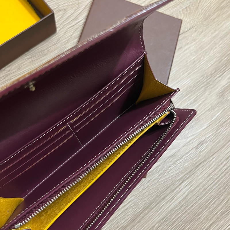 瑞奇二手精品 Goyard 棗紅色 長夾 美品-3