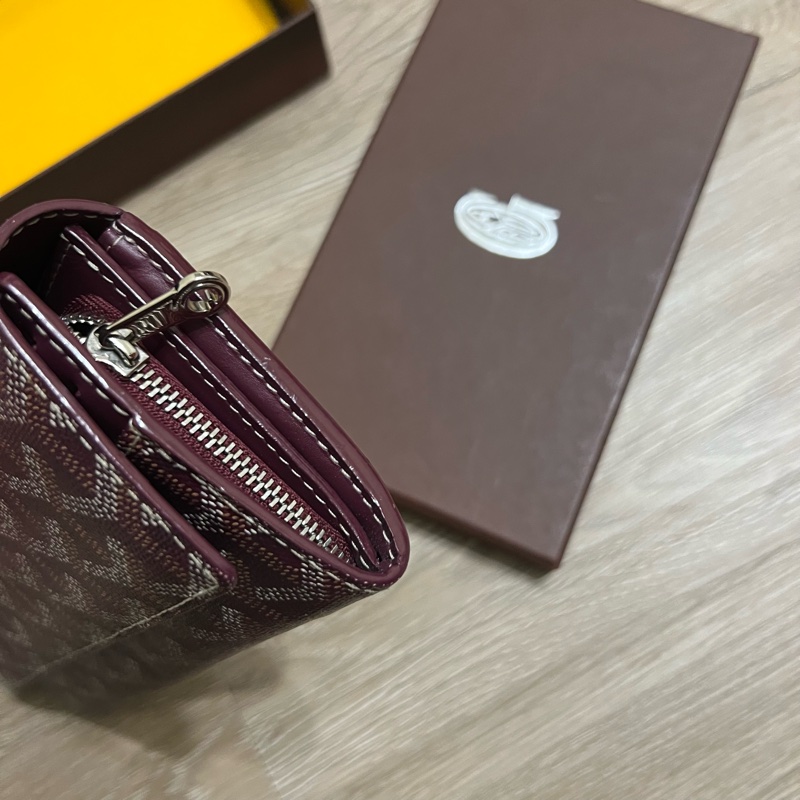 瑞奇二手精品 Goyard 棗紅色 長夾 美品-4