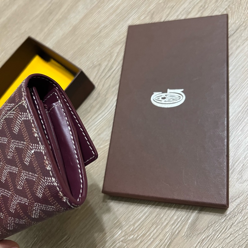 瑞奇二手精品 Goyard 棗紅色 長夾 美品-6