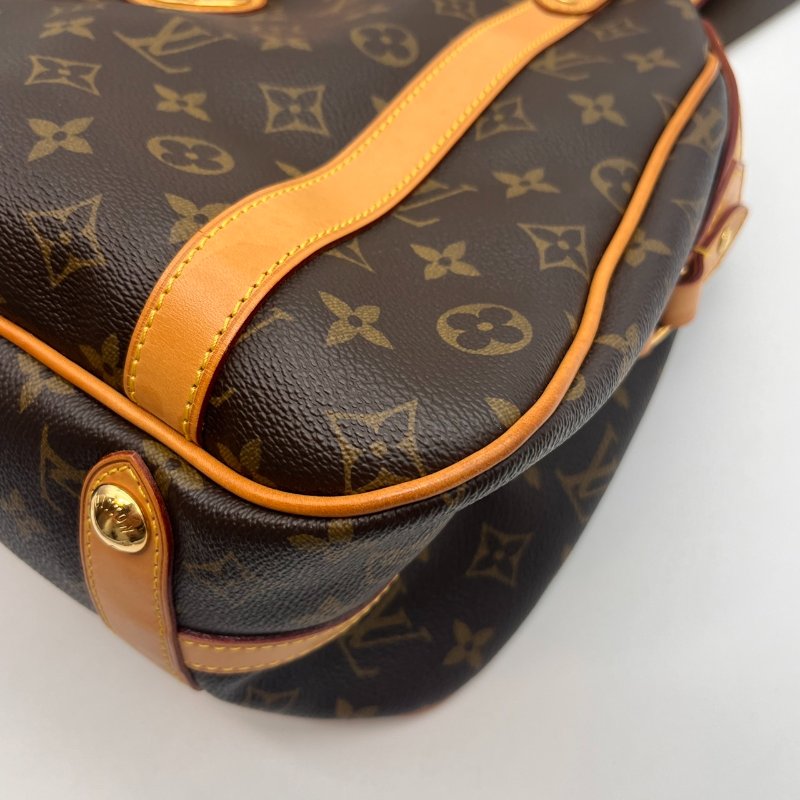 Louis Vuitton LV 老花字紋 曼哈頓 拉鍊肩背包/手提包-5