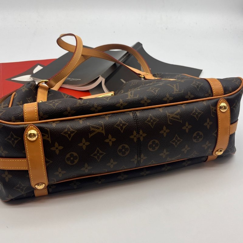 Louis Vuitton LV 老花字紋 曼哈頓 拉鍊肩背包/手提包-6