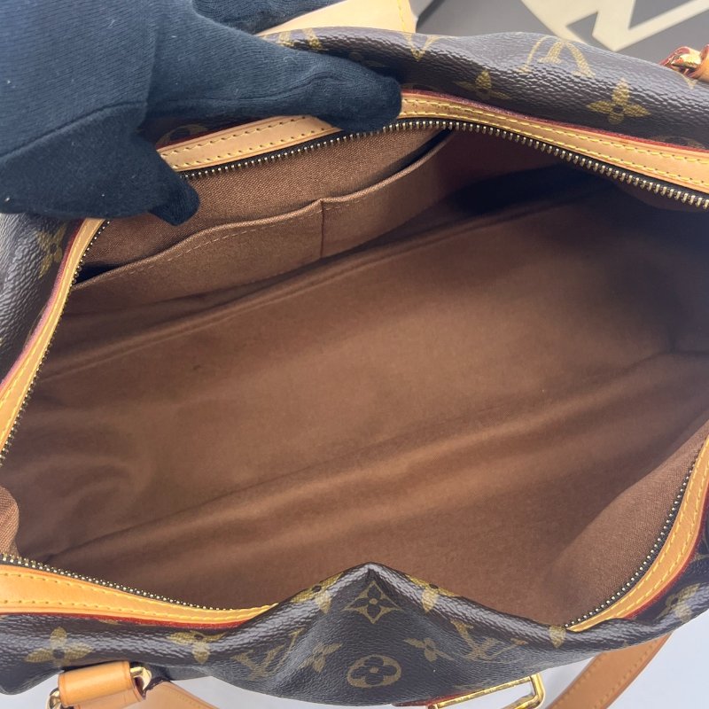 Louis Vuitton LV 老花字紋 曼哈頓 拉鍊肩背包/手提包-8