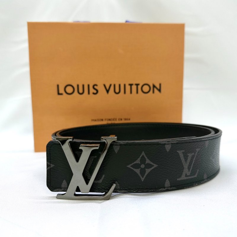 LV Initiales黑花皮帶-0