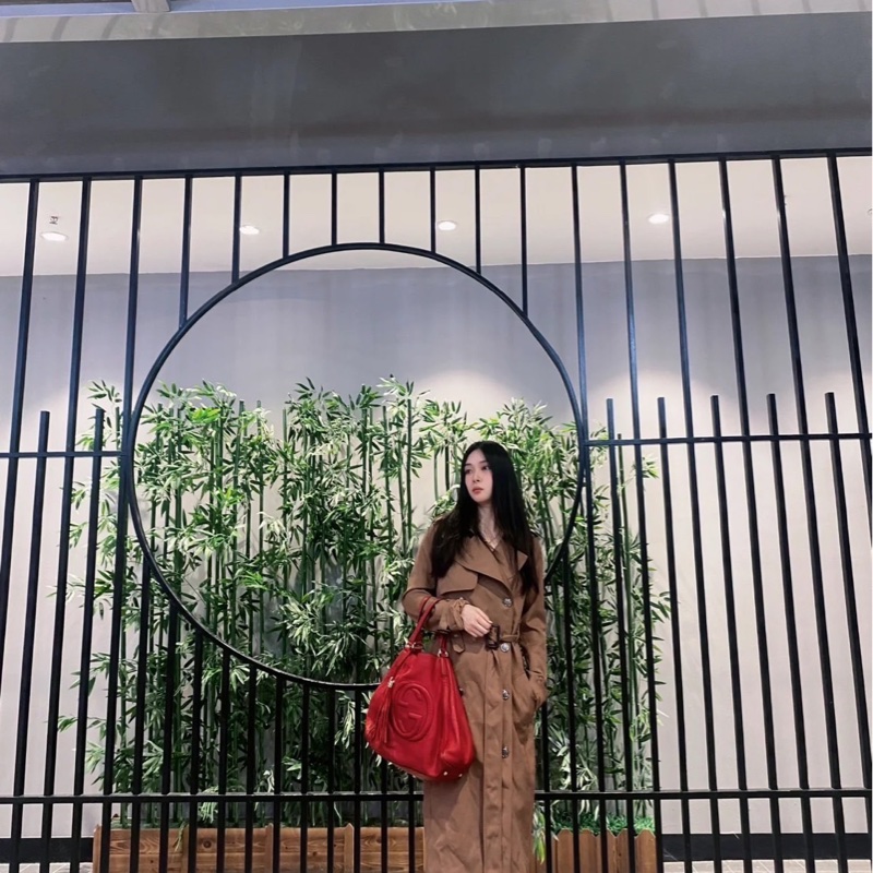 Gucci 282309 SOHO系列紅色小牛皮流蘇側肩包-2