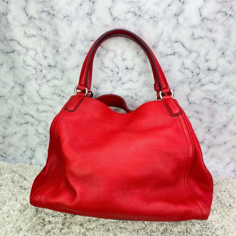 Gucci 282309 SOHO系列紅色小牛皮流蘇側肩包-5