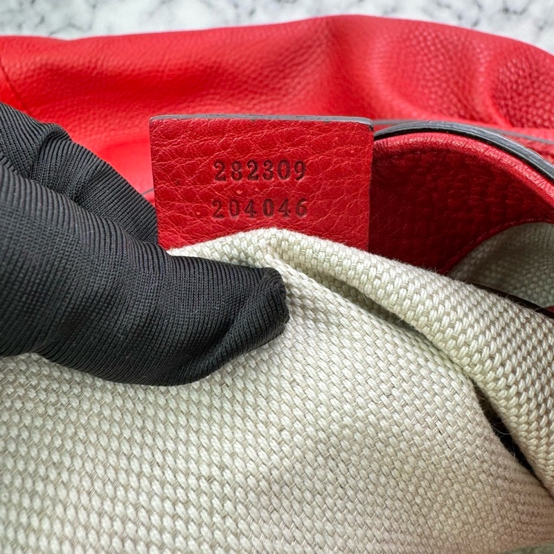 Gucci 282309 SOHO系列紅色小牛皮流蘇側肩包-7