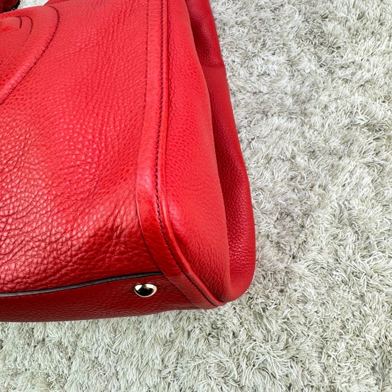 Gucci 282309 SOHO系列紅色小牛皮流蘇側肩包-11