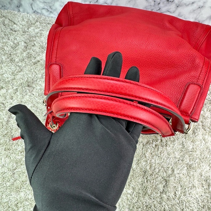 Gucci 282309 SOHO系列紅色小牛皮流蘇側肩包-18