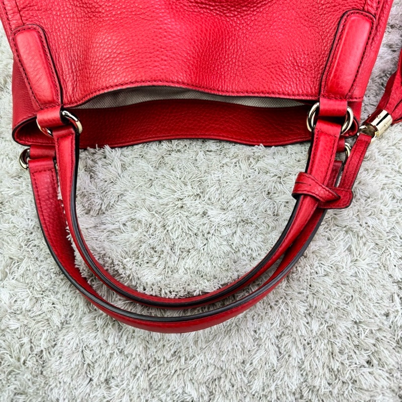 Gucci 282309 SOHO系列紅色小牛皮流蘇側肩包-19