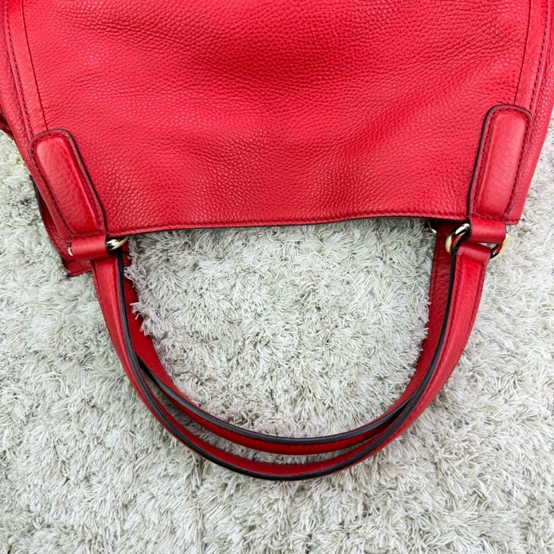 Gucci 282309 SOHO系列紅色小牛皮流蘇側肩包-20