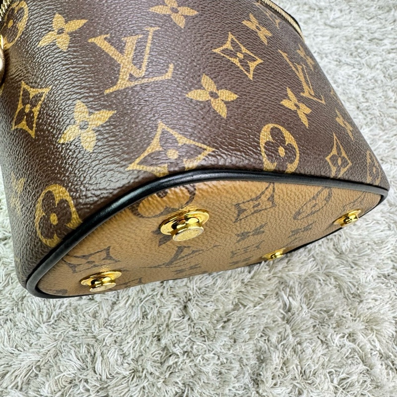 LV M45165 VANITY PM花紋LOG Monogram Reverse帆布拉鍊手提斜背化妝包  ⭕️⭕️晶片款⭕️⭕️-20