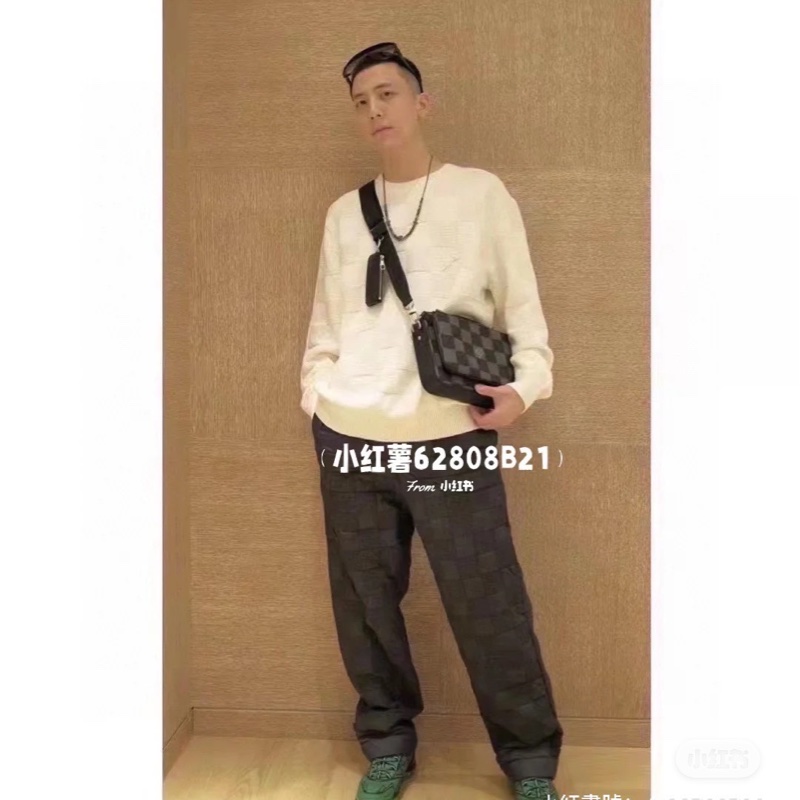 LV 3D打印 黑格三合一TRIO單肩 /斜背包 郵差包 ⭕️臺灣專櫃大全配⭕️晶片款⭕️-1