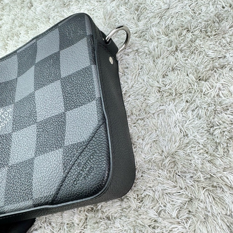 LV 3D打印 黑格三合一TRIO單肩 /斜背包 郵差包 ⭕️臺灣專櫃大全配⭕️晶片款⭕️-7