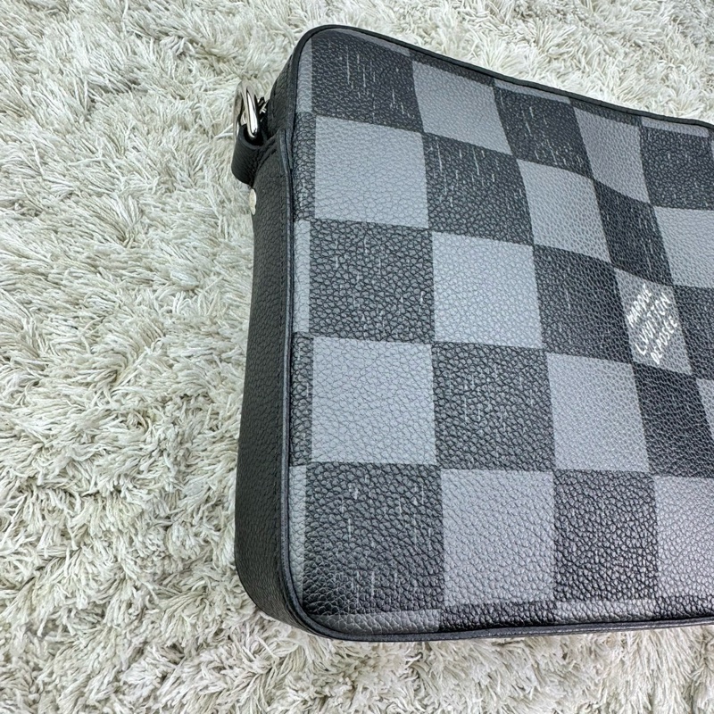 LV 3D打印 黑格三合一TRIO單肩 /斜背包 郵差包 ⭕️臺灣專櫃大全配⭕️晶片款⭕️-8