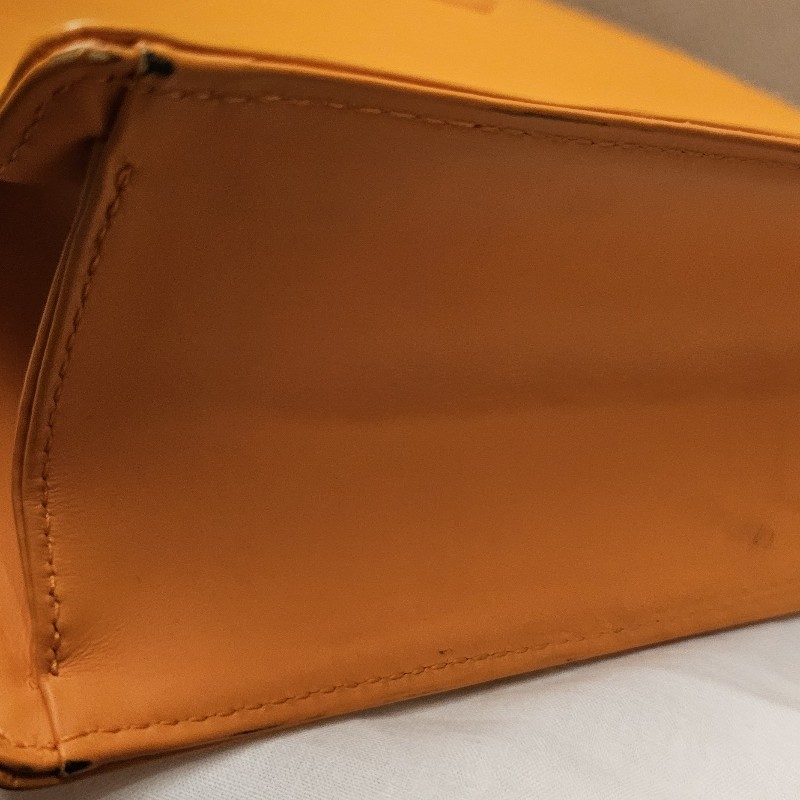 Louise Vuitton epi 亮橘色水波紋手提包 琴譜包-8