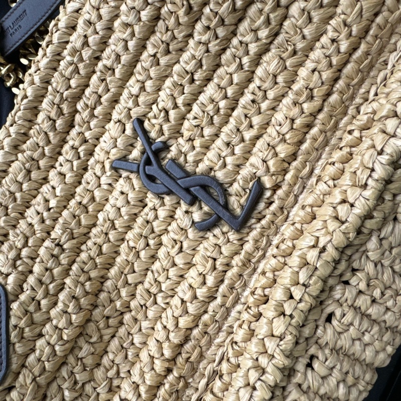 【李佩甄精品】客訂Saint Laurent /YSL Niki 飾牌拉菲草中型單肩包-plaque raffia (原價9萬多)-12