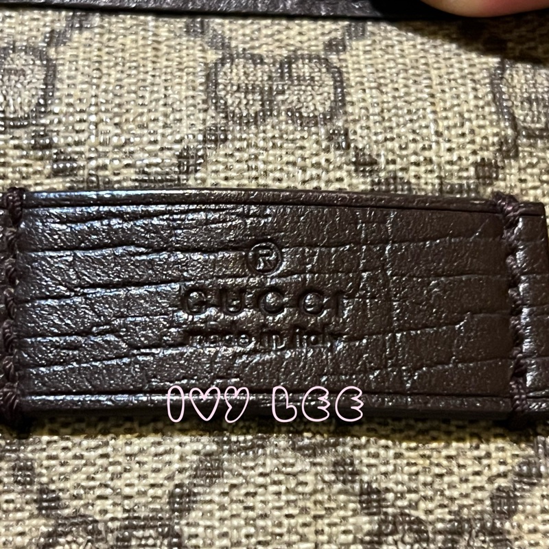 GUCCI 經典PVC防水扣式橫式購物包 托特包 大 咖邊 114595 二手精品-3