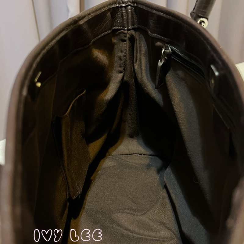 GUCCI 經典PVC防水扣式橫式購物包 托特包 大 咖邊 114595 二手精品-7