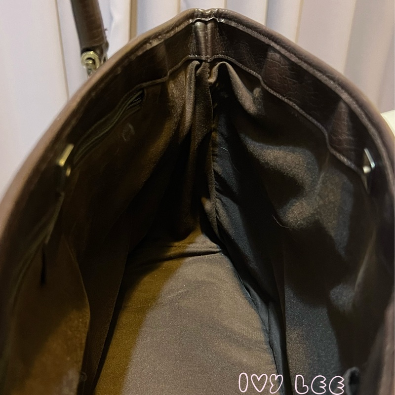 GUCCI 經典PVC防水扣式橫式購物包 托特包 大 咖邊 114595 二手精品-8