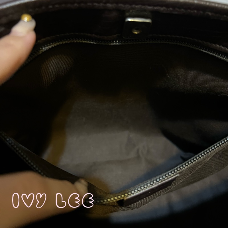 GUCCI 經典PVC防水扣式橫式購物包 托特包 大 咖邊 114595 二手精品-9