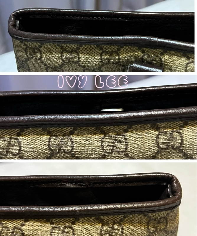 GUCCI 經典PVC防水扣式橫式購物包 托特包 大 咖邊 114595 二手精品-17