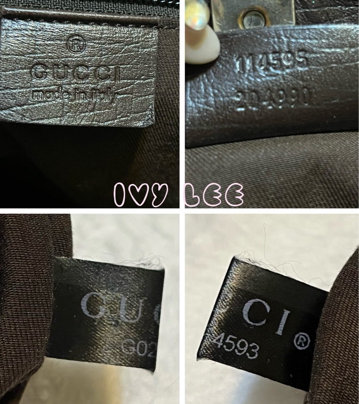 GUCCI 經典PVC防水扣式橫式購物包 托特包 大 咖邊 114595 二手精品-19
