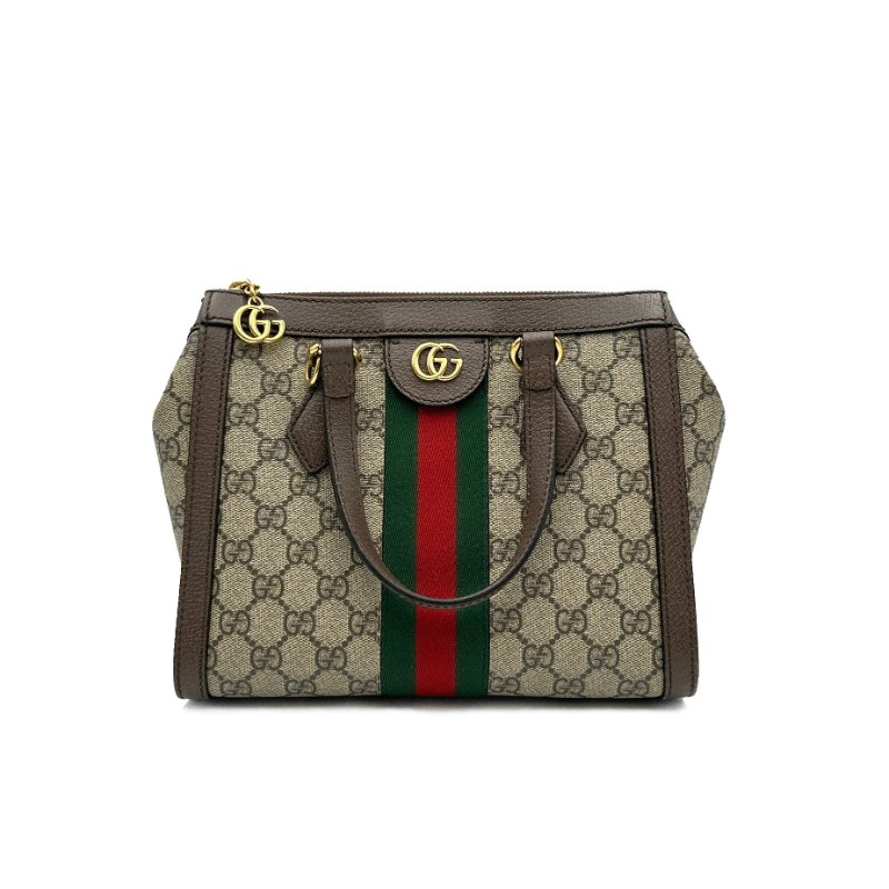 GUCCI Ophidia 老花帆布托特包 - 小號烏木色-1