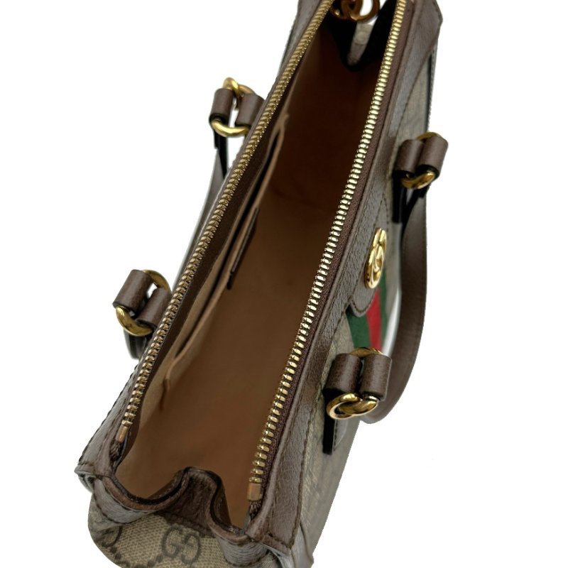 GUCCI Ophidia 老花帆布托特包 - 小號烏木色-3