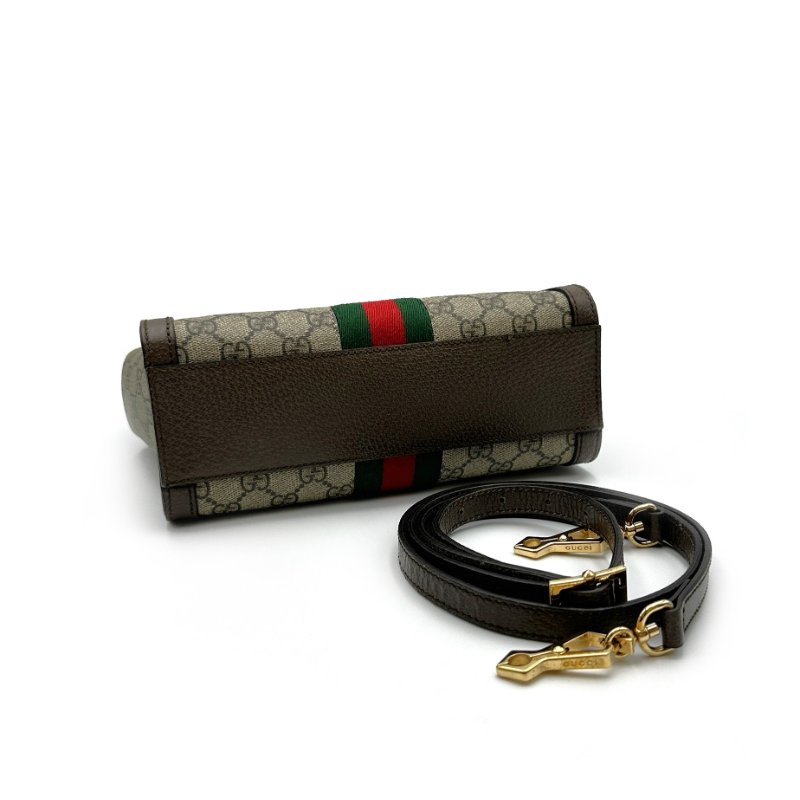 GUCCI Ophidia 老花帆布托特包 - 小號烏木色-5