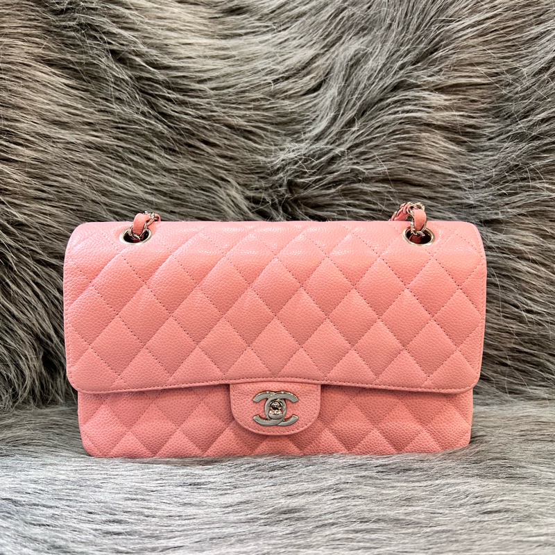 Chanel A01112 粉色 荔枝皮 銀釦 CF25 coco25|PopChill 拍拍圈