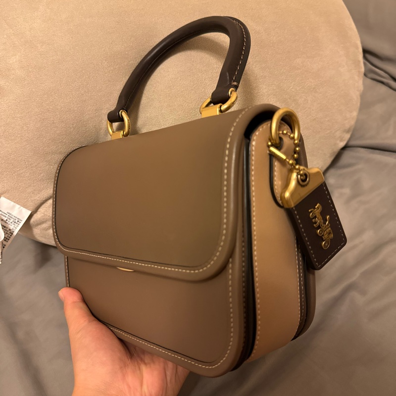 二手 coach ROGUE 頂部提把撞色手袋 側背 手提-1