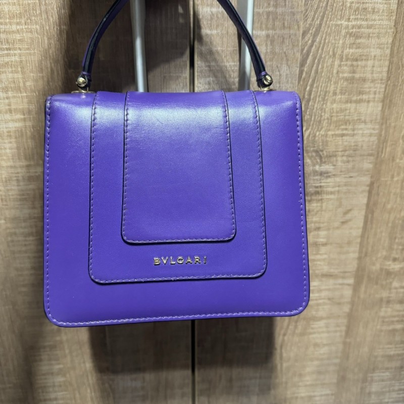 寶格麗 蛇頭包 風琴包 紫色-4