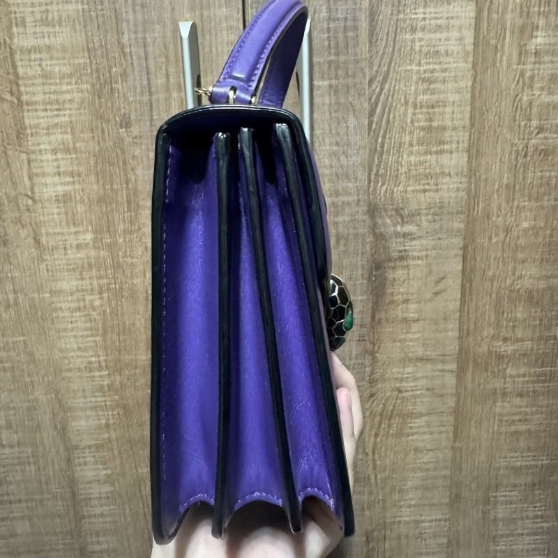 寶格麗 蛇頭包 風琴包 紫色-9