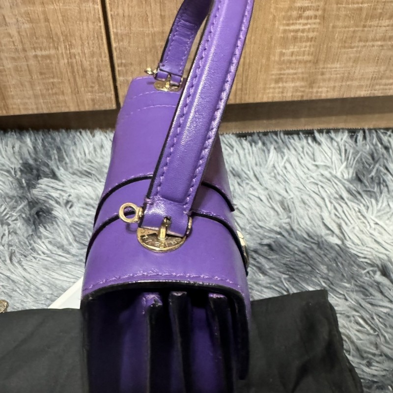 寶格麗 蛇頭包 風琴包 紫色-10