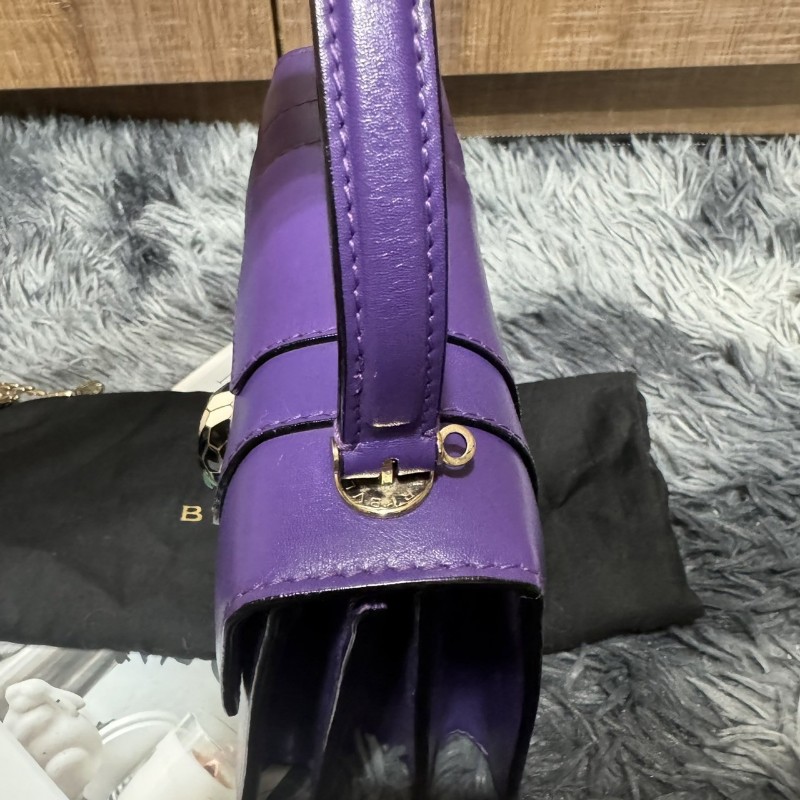 寶格麗 蛇頭包 風琴包 紫色-11