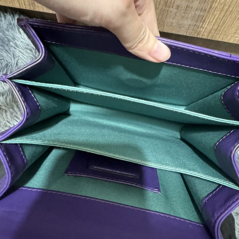 寶格麗 蛇頭包 風琴包 紫色-14